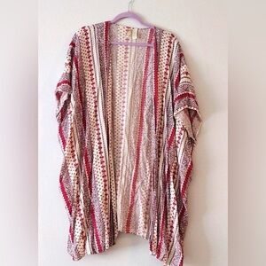 Japna Striped Red and Cream Kimono